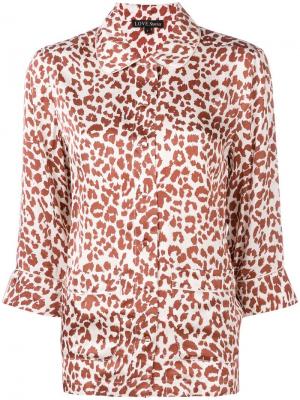 Приталенная блузка с леопардовым принтом Love Stories. Цвет: красный