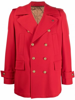 Короткое двубортное пальто Gabriele Pasini. Цвет: красный