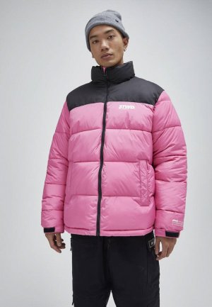 Куртка утепленная Pull&Bear Join life. Цвет: розовый