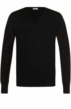 Кашемировый пуловер тонкой вязки Tomas Maier. Цвет: черный
