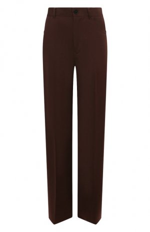 Шерстяные брюки Jil Sander. Цвет: коричневый
