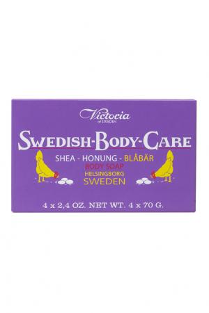 Мыло для тела Shea-Honung-Blabar «Черника» 4x70gr Victoria Soap. Цвет: none
