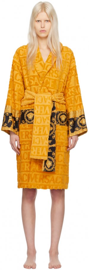 Желтый халат с надписью I Heart Baroque , цвет Gold Versace Underwear
