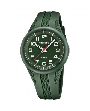 K5835/2 Мужские часы из зеленого каучука в уличном стиле , зеленый Calypso