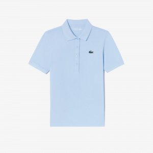 LACOSTE Женская базовая рубашка-поло для гольфа с короткими рукавами [небесно-голубой]
