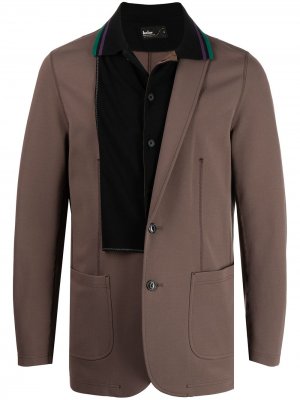 Однобортный пиджак Kolor. Цвет: коричневый