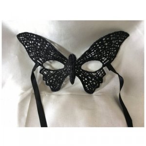 Кружевная маска Бабочка, черная с блестками (10224) Giacometti. Цвет: черный