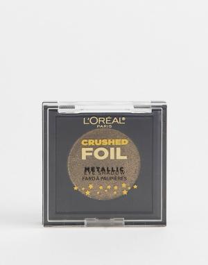 Тени для век с эффектом металлик LOréal Paris Crushed Foils Stone 22 L'Oreal. Цвет: коричневый