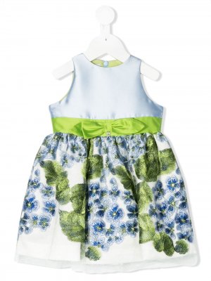 Расклешенное платье с цветочной вышивкой Petit. Цвет: синий