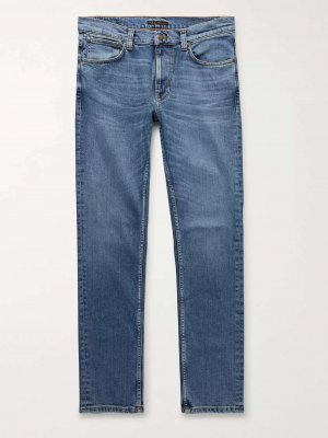 Зауженные джинсы Lean Dean из органического эластичного денима NUDIE JEANS, средний деним Jeans