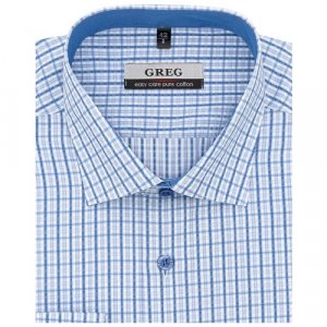 Рубашка , размер 174-184/44, голубой GREG. Цвет: голубой
