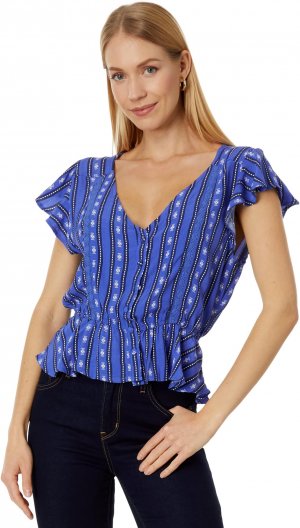 Рубашка на пуговицах с развевающимися рукавами спереди , синий Wrangler