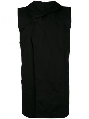 Пиджак без рукавов с капюшоном Broke Numero00. Цвет: чёрный