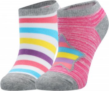 Носки для девочек , 2 пары, размер 24-35 Skechers. Цвет: разноцветный