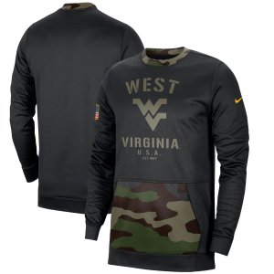 Мужской пуловер West Virginia Mountaineers черного/камуфляжного цвета в стиле милитари Nike