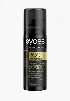 Спрей для волос Syoss Root Retoucher Тонирующий закрашивания отросших корней и седины Черный. Цвет: черный
