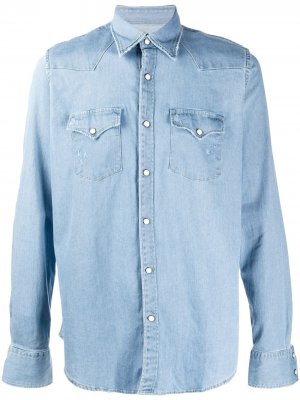 Джинсовая рубашка в стиле вестерн Eleventy. Цвет: синий