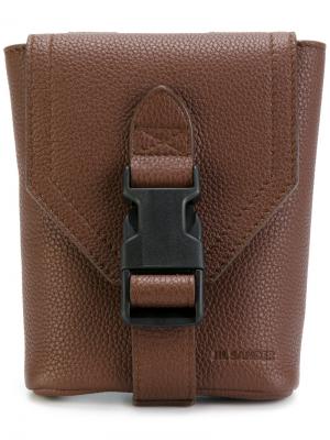 Бумажник с пряжкой Jil Sander. Цвет: коричневый