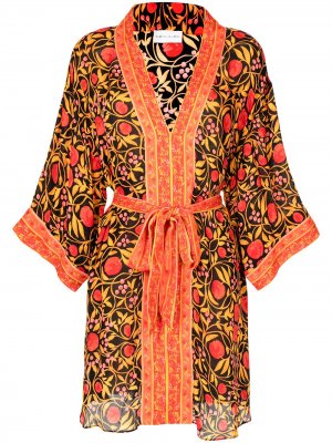 Пляжное кимоно Martine с принтом Rebecca Vallance. Цвет: оранжевый