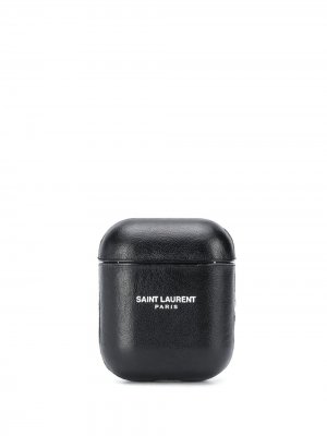 Чехол для AirPods с логотипом Saint Laurent. Цвет: черный