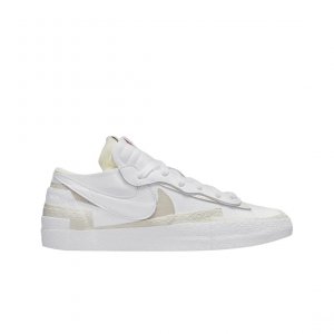 Мужские кроссовки x Sacai Blazer Low White из лакированной кожи DM6443-100 Nike