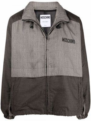 Куртка на молнии с логотипом Moschino. Цвет: бежевый