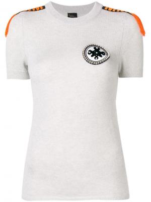 Кашемировая футболка с отделкой Mr & Mrs Italy. Цвет: серый