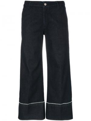 Укороченные широкие джинсы The Seafarer. Цвет: синий