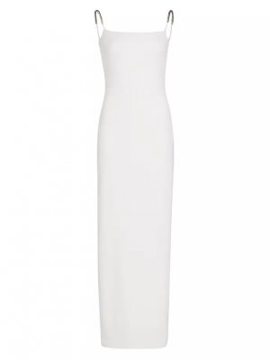 Платье-комбинация с открытыми плечами , белый Brandon Maxwell