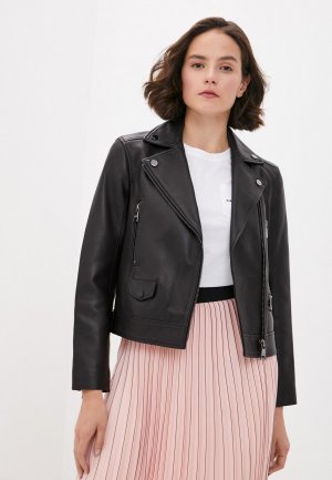 Куртка кожаная Karl Lagerfeld. Цвет: черный