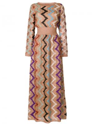 Длинное трикотажное платье Missoni. Цвет: многоцветный