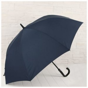 Зонт - трость полуавтоматический, 8 спиц, R = 60 см, цвет тёмно синий profit