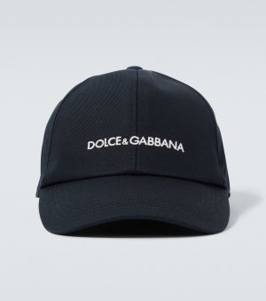 Хлопковая бейсболка с логотипом , синий Dolce&Gabbana