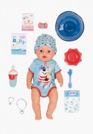 Кукла интерактивная Росмэн мальчик 43 см. 2.0 BABY born. Цвет: голубой