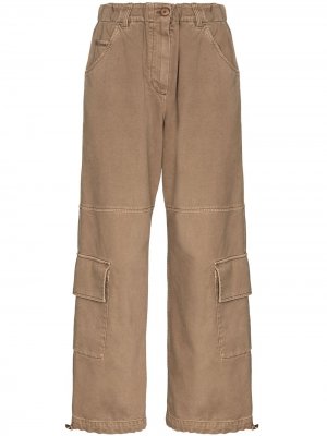 Зауженные брюки карго Brunello Cucinelli. Цвет: коричневый