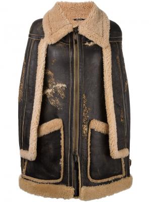 Пальто на молнии с накидкой Maison Margiela. Цвет: чёрный