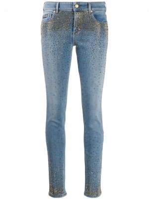 Декорированные джинсы скинни Versace Jeans Couture. Цвет: синий