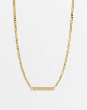 Золотистое ожерелье с плоской подвеской -Золотистый DesignB London Curve