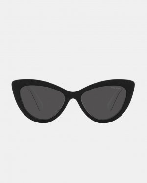 Черные женские солнцезащитные очки «кошачий глаз» из ацетата , черный Miu