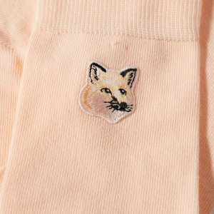 Носки Maison Kitsune Tonal Fox с нашивкой в ​​виде головы, персиковый Kitsuné