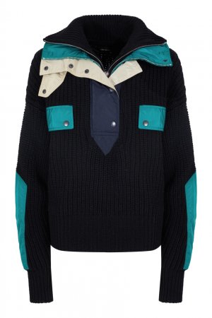 Черный свитер с контрастными вставками Dempster Isabel Marant. Цвет: черный