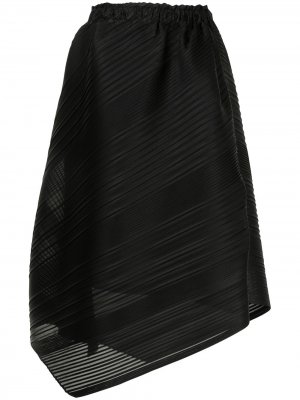 Плиссированная юбка миди асимметричного кроя Pleats Please Issey Miyake. Цвет: черный