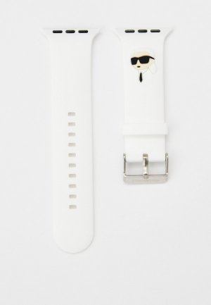 Ремешок для часов Karl Lagerfeld Apple Watch 42/44/45/49 мм, силиконовый 3D NFT. Цвет: белый