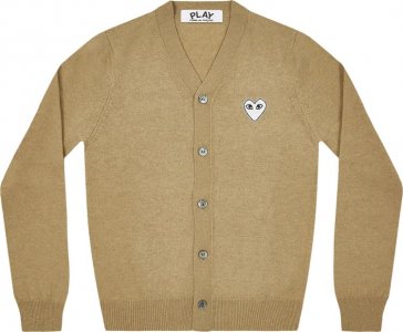 Кардиган Comme des Garçons PLAY Natural Cardigan With White Heart 'Natural', загар