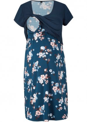 Платье для беременных / кормления с цветочным принтом , синий Bpc Bonprix Collection