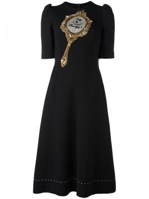 Платье с заплаткой в виде зеркала Dolce & Gabbana. Цвет: чёрный