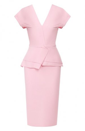Шерстяное платье Roland Mouret. Цвет: розовый