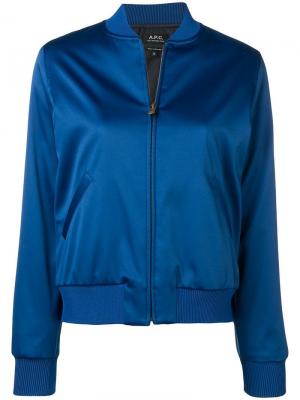 Атласная куртка-бомбер A.P.C.. Цвет: синий