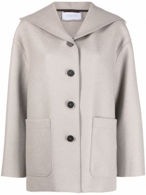 Пальто с капюшоном Harris Wharf London. Цвет: серый