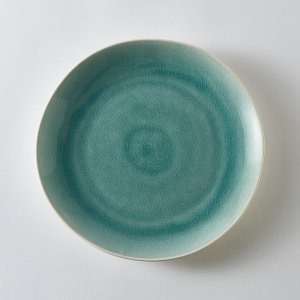 Комплект из 4 неглубоких тарелок LaRedoute. Цвет: зеленый